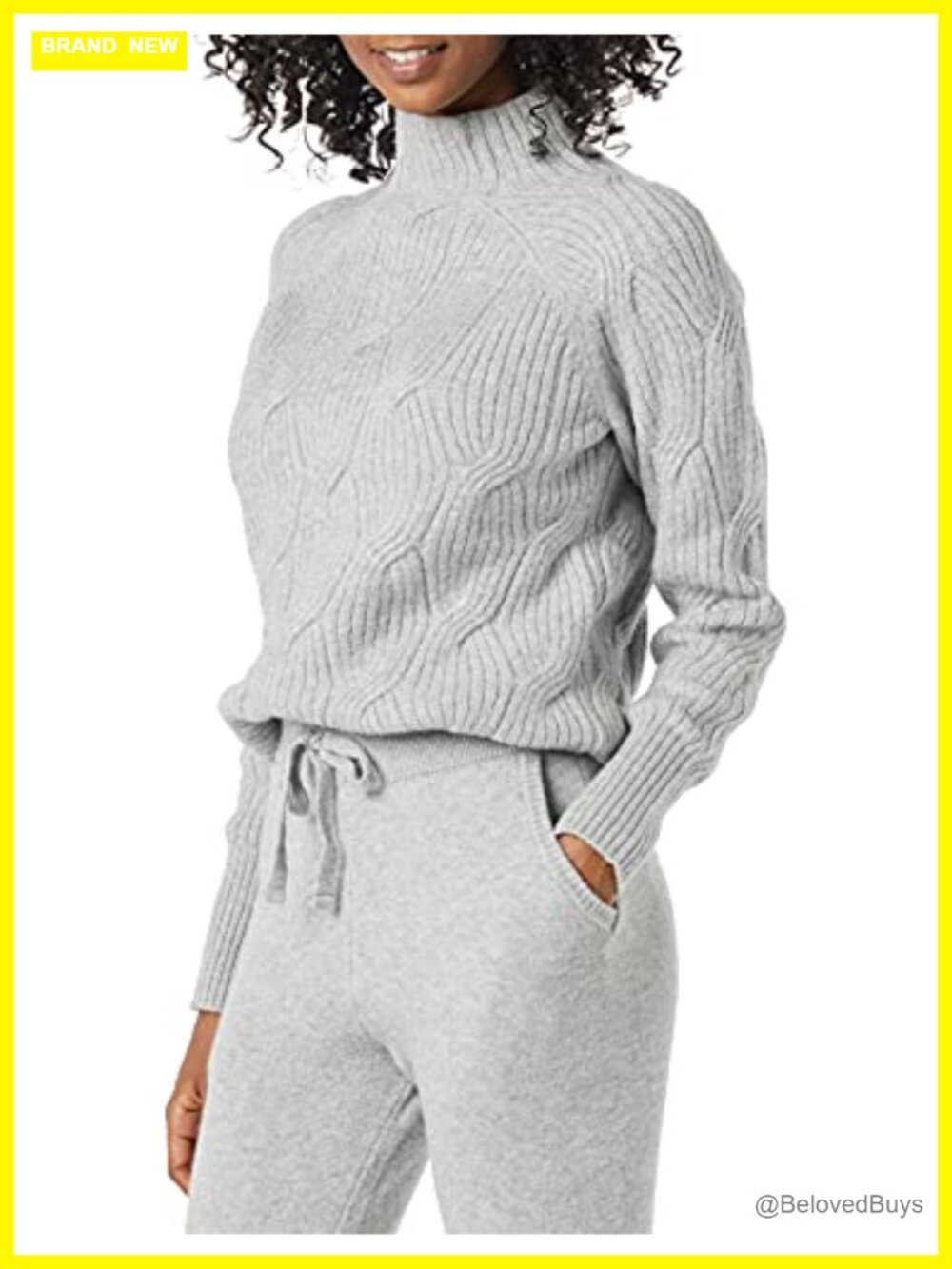 Women's Winter Long Sleeve Cable Knit Funnel Neck Sweater